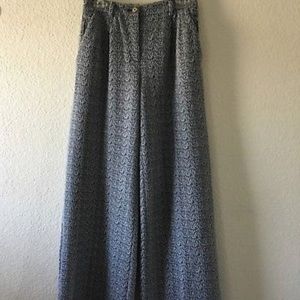 Navy and cream pants by Cartonnier. Anthropologie